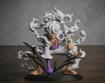 Anime Warrior Figure White Aura Effect 3D Printed Display Statue Collectible