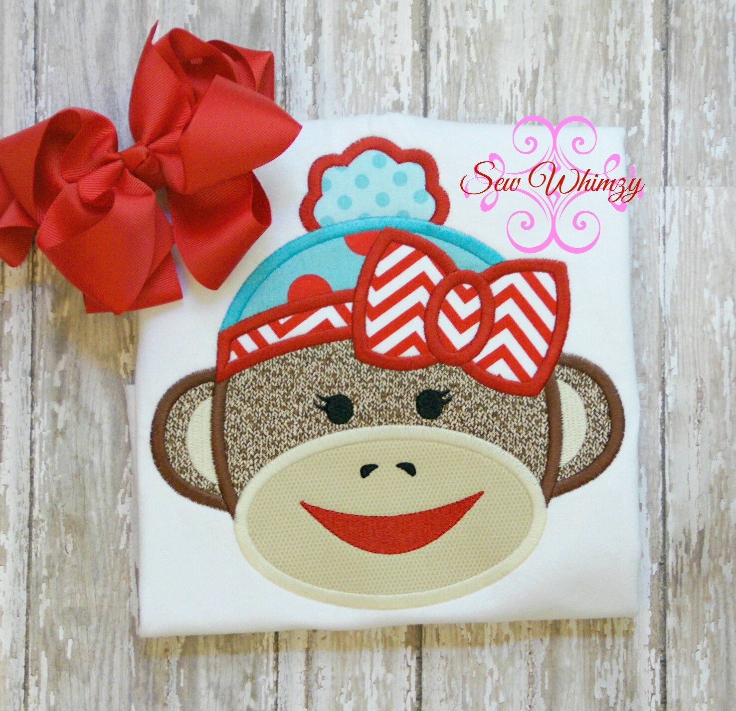 Sock Monkey shirt and bow Sock monkey shirt Girl sock Etsy