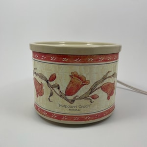 Vintage 1988 Rival Potpourri Crock Floral Electric Simmering Cooker Original Box