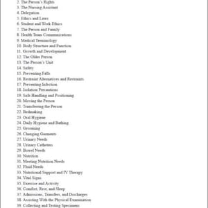 Esercizi e risposte per il manuale di Mosby per assistenti infermieristici, undicesima edizione.