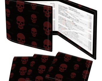 Mahjong Card Holder Set Gothic Skull | NMJL Card Case with Line Finder | American Mahjong Accessories | Mahjong Mortis