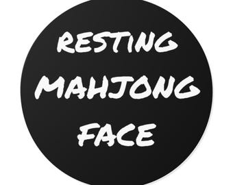 Resting Mahjong Face Sticker | Funny Mahjong Sticker | Mahjong Gift | Waterproof Vinyl Sticker | Mahjong Mortis
