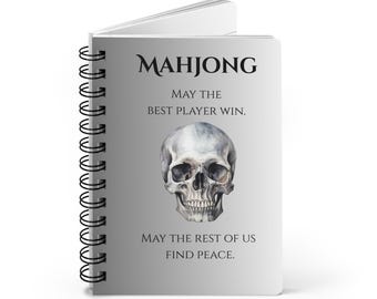 Mahjong Score Journal Gothic Skull | Funny Mahjong Spiral Notebook | Mahjong Gift | 150 Lined Pages | Mahjong Mortis