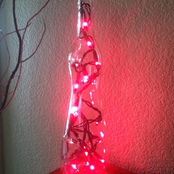 Bottle Light, Pink Lights, Decorative Bottle, Home Decor, Pink, Girls Room, Birthday, Bar Light, Girl Cave, Wedding. Fun Bottle Light.