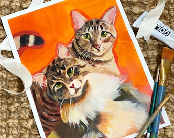 Custom Pet Portrait | Handmade Painting | Acrylic 8x10 Memorial Art | Gift for Mom