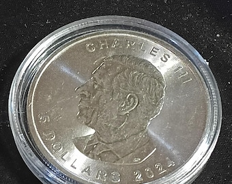 2024 1 oz Canadian Silver Maple Leaf Coin (King Charles III) – In Protective Case
