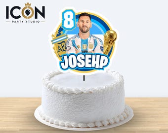 Messi Argentina Cake Topper, Editable PNG of Messi World Cup, Custom Printable Argentina Messi World Cup Football Topper