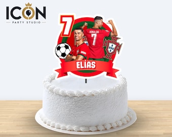 Cake Topper para tarta de Ronaldo SIUUU , PNG Editable de cristiano Portugal, Topper personalizado imprimible de Futbol Ronaldo CR7 Portugal