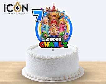Super Mario Galaxy Cake Topper, Super Mario Decoration, Printable Custom Cake Topper, Movie Cake Decoration