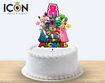 Super Mario cake topper, Super Mario cake decoration, custom printable topper, Mario and Luigi cake decoration