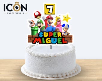 Super Mario cake topper, Super Mario cake decoration, custom printable topper, Mario and Luigi cake decoration