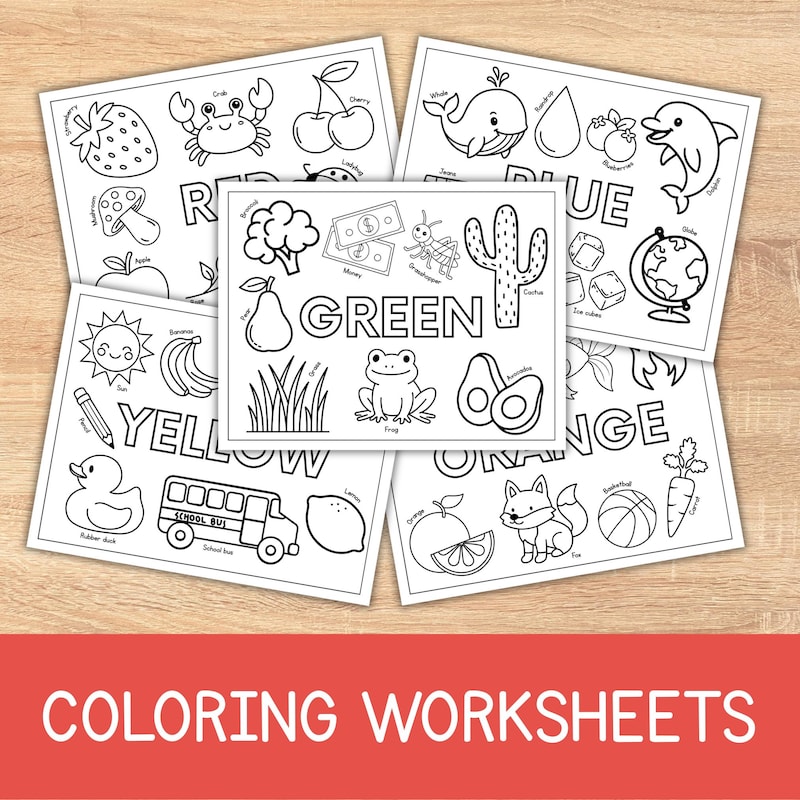 Coloring Sheets for Colors - Etsy