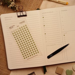 Hexagon Transparent Dot Sticker Sheet | 4.5mm Planner Stickers | A5 Journal Stickers | Minimal Bullet Journal Dots