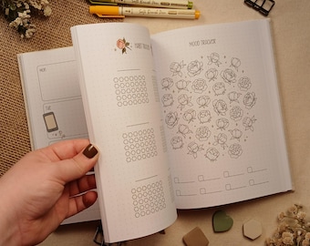 Pre-Designed A5 Journal | Personalized Dotted Planner | Weekly & Monthly Layouts | 252 Pages