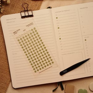 Okrągły arkusz naklejek z przezroczystymi kropkami | Naklejki do planera 4,5 mm | Naklejki do dziennika A5 | Minimalistyczne kropki do dziennika Bullet Journal
