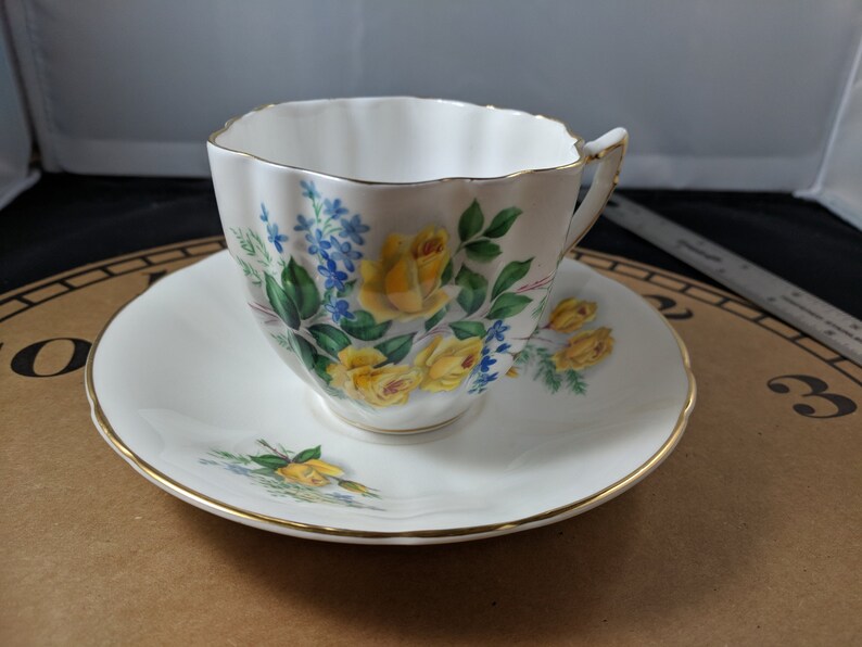 Royal Windsor Fine Bone China Tea Cup and Saucer Yellow Etsy