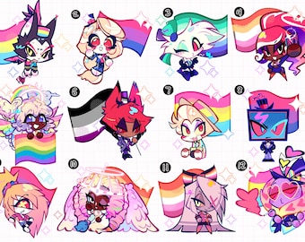 PRÉCOMMANDE Porte-clés en acrylique Hazbin Hotel Pride