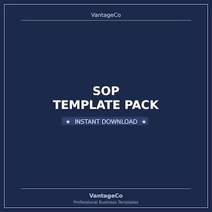 Pacchetto di modelli SOP / Procedure operative standard / Modelli per le operazioni aziendali / Download immediato