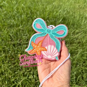 Summer Seashells With Bow Car Freshener