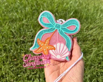 Summer Seashells With Bow Car Freshener