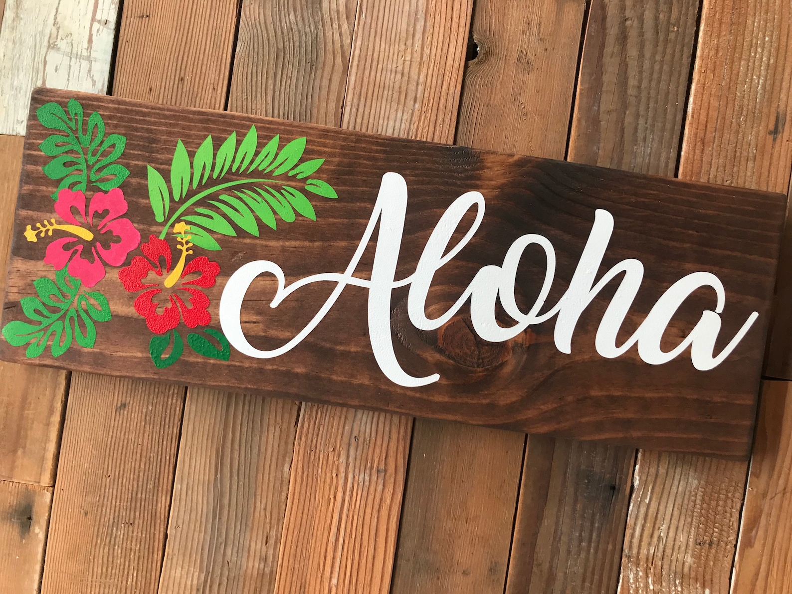 Aloha Hello Sign Hawaiian Style Etsy