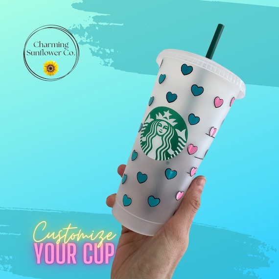 Heart // Preppy Heart // Preppy Cup // Preppy // Starbucks Cold Cup // Cold  Cup // Custom Cold Cup // Starbucks Cup // 24oz 