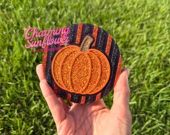 Round Striped Pumpkin Car Freshener