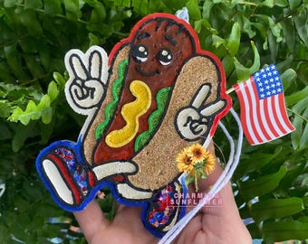 Fourth of July Hot Dog Freshie