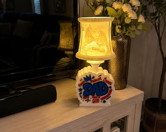 Personalized Dad Photo Lamp | Custom Lithophane Lamp | Father’s Day Gift for Dad | Custom Night Light | Photo Lamp | Gift for Father