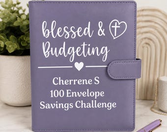 Personalized 100 Envelope Savings Challenge Binder | Christian Budgeting Planner