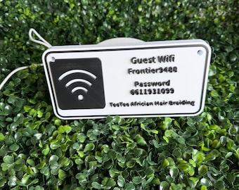 Custom WiFi Password Sign | Business Counter Display | Airbnb Guest Network Name