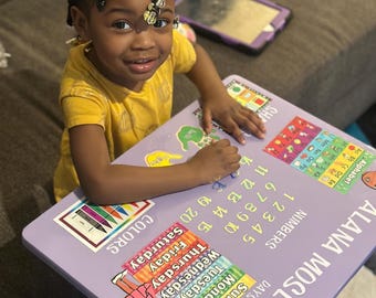 Personalized Kids Learning Table | Alphabet, Numbers, Colors, Days (Custom Name)