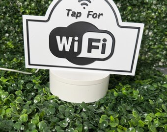 Custom NFC WiFi Sign | Tap to Connect Guest WiFi, Business Salon Airbnb Office