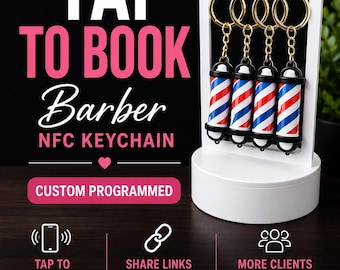 Barber NFC Keychain | Tap to Book Appointments, Share Links Instantly