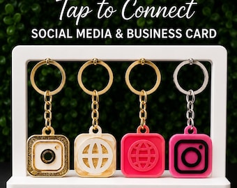 Custom NFC Keychain | Tap to Share Social Media, Business Card