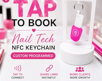 Nail Tech NFC Keychain | Tap to Book Appointments, Share Links Instantly