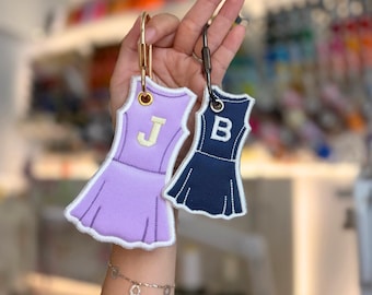 Tennis Dress ITH Bag Tag Embroidery File | Instant Download | Personalized DIY Handmade Gift for Tennis and Pickleball Players