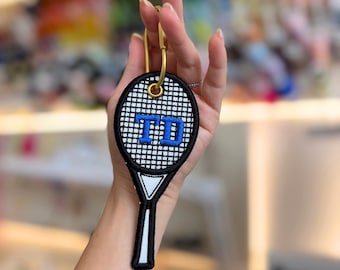 Tennis Racket ITH Bag Tag Embroidery Files | Instant Download | Gifts for Tennis Players