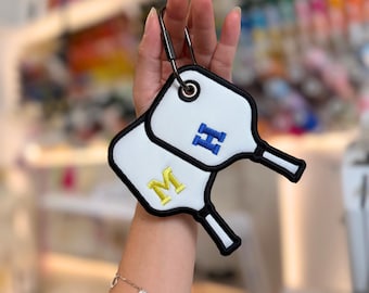 Pickleball Paddle Set Bag Tag ITH Embroidery File | Digital Instant Download | Gift for Pickleball Player