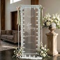 Reception Decor Banner Sheer Lace Wedding Sign Personalized Welcome Tulle Couple Names Ceremony Aisle Drape Romantic Sweetheart Backdrop