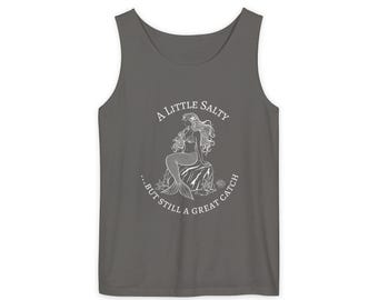 A Little Salty Mermaid Illustration Tank Top | Beachy Nautical Vibes