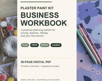 Plaster Paint Kit Business Workbook PDF, Craft Business Planner, Pricing Calculator, Etsy Listing Checklist
