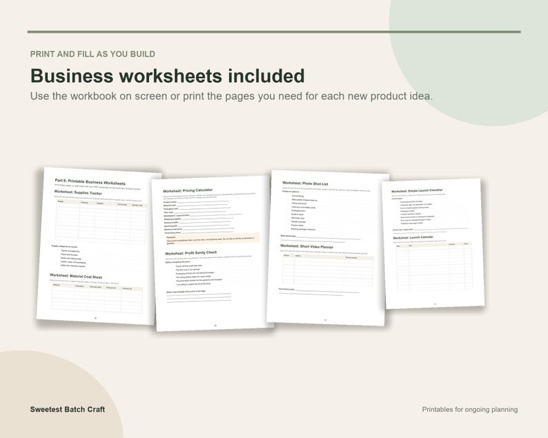 Plaster Paint Kit Business Workbook PDF, Craft Business Planner, Pricing Calculator, Etsy Listing Checklist image 7