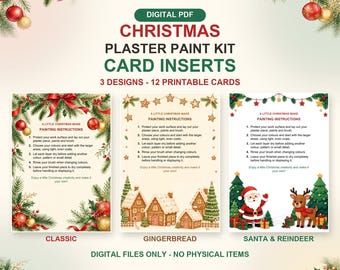 Christmas Plaster Paint Kit Insert Cards: Instructions, Safety and Thank You PDFs