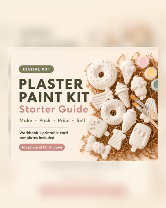 Plaster Paint Kit Starter Guide, Digital PDF Workbook, Printable Card Templates