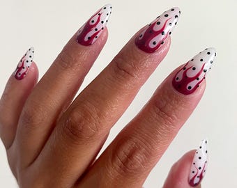 Polka Flame | Press On Nails | Handmade Nails