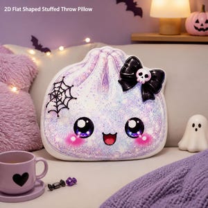 Glitter Halloween Dumpling Shaped Throw Pillow, 2D Flat Printing Cushion, Sofa Decor