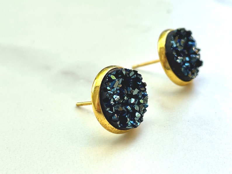 Stardust Studs Druzy Earrings Druzy Studs image 1