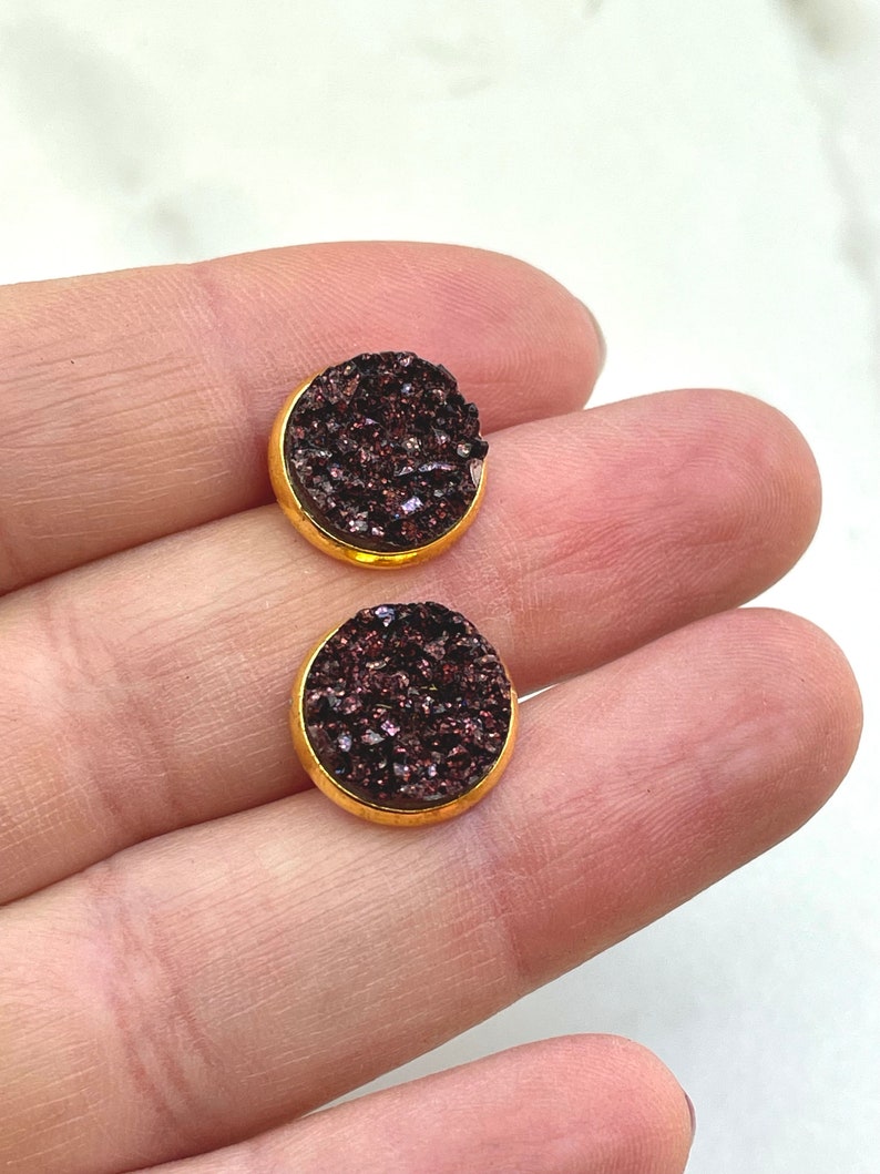 Stardust Studs Druzy Earrings Druzy Studs image 4