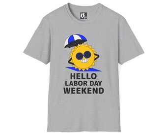 Labor Day Weekend Beach Vacation T-Shirt | Smiling Sun Graphic Tee